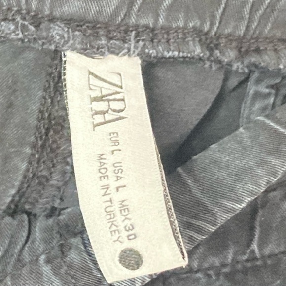 Zara Washed Effect Mens Large Slim Fit Jogger Pants Grey - Picture 4 of 5